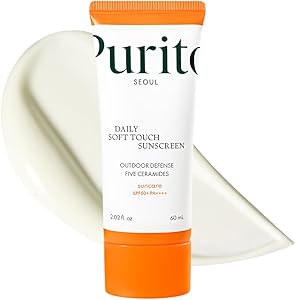 PURITO デイリーソフト タッチ サンスクリーン SPF50+ PA++++ 60ml 日焼け止め セラミド 白浮きなし 耐水性 UVA & UVB保護 韓国コスメ ピュリト公式