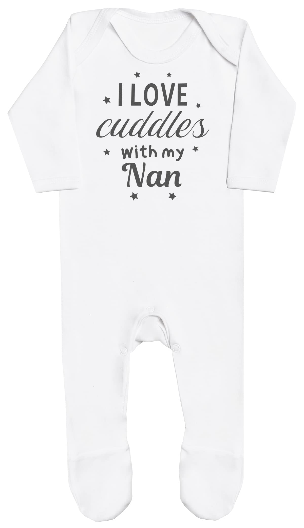 Baby Bunny Men's White Cuddles With My Nan Baby Boy Romper, Baby Girl Romper, Baby Romper - 0-3 Months