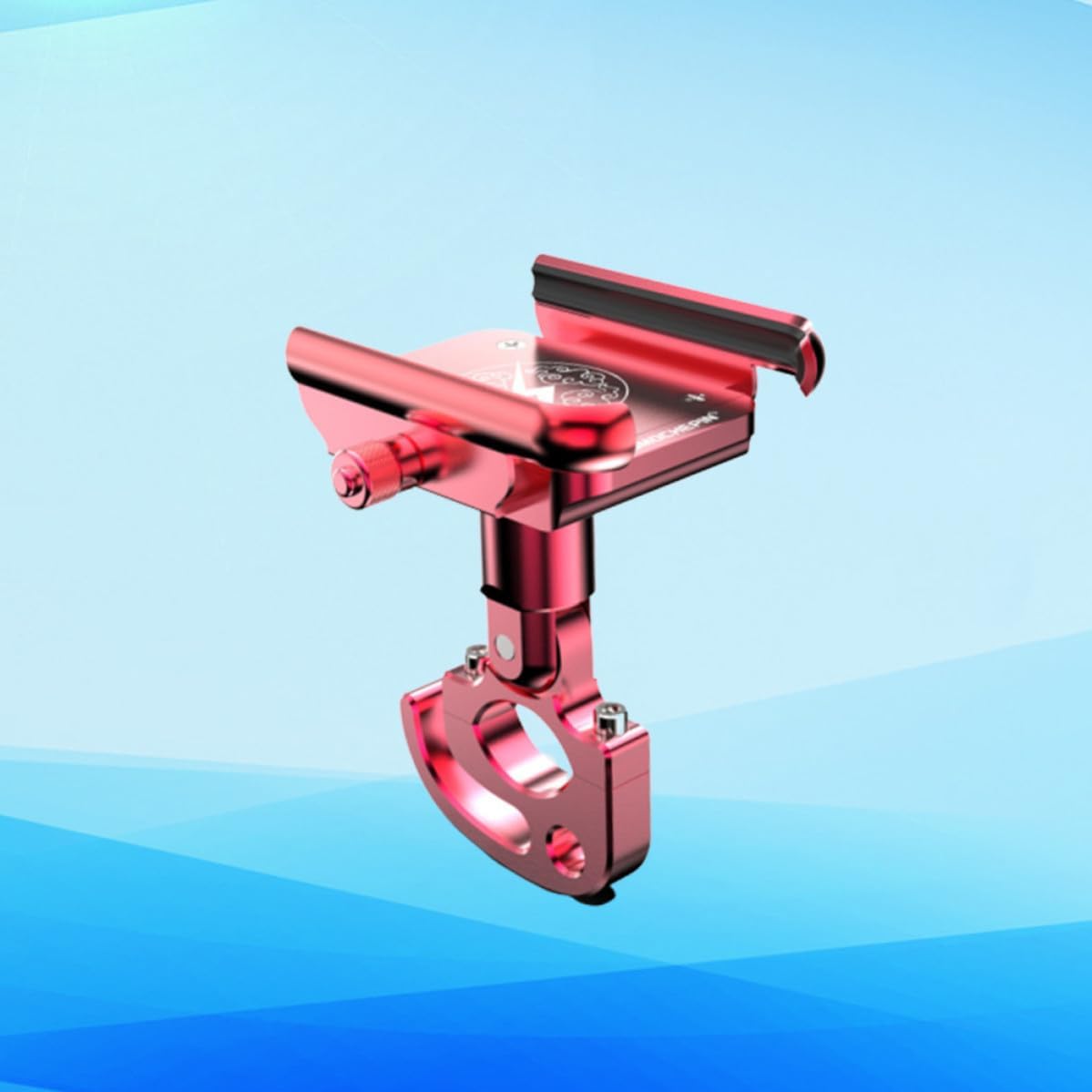 SECFOU Red Aluminium Alloy Bike Phone Holder for Handlebar 20-28mm Diameter with 360 Degree Rotation and Non-Slip Design, Perfectly Fits Cell Phone for Safe Biking and Navigation