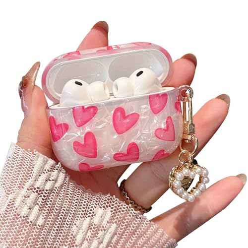 Coque Airpods Pro 3 protection silicone rose avec porte-clés
