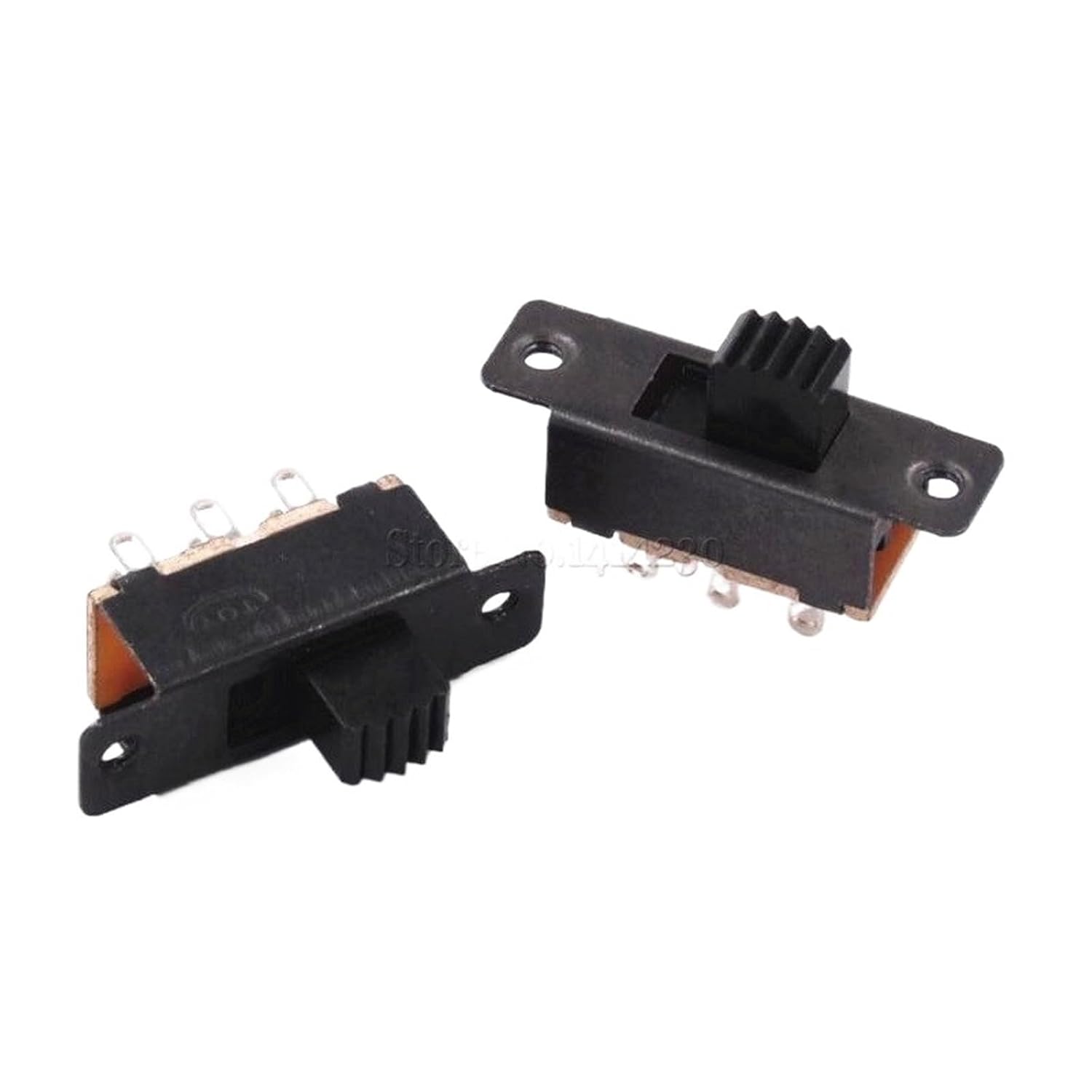 100PCS Toggle Switch 2 Position 6 Pins with Fixed Hole Handle High 5mm DPDT 2P2T Panel Mount Slide Switch 125VAC