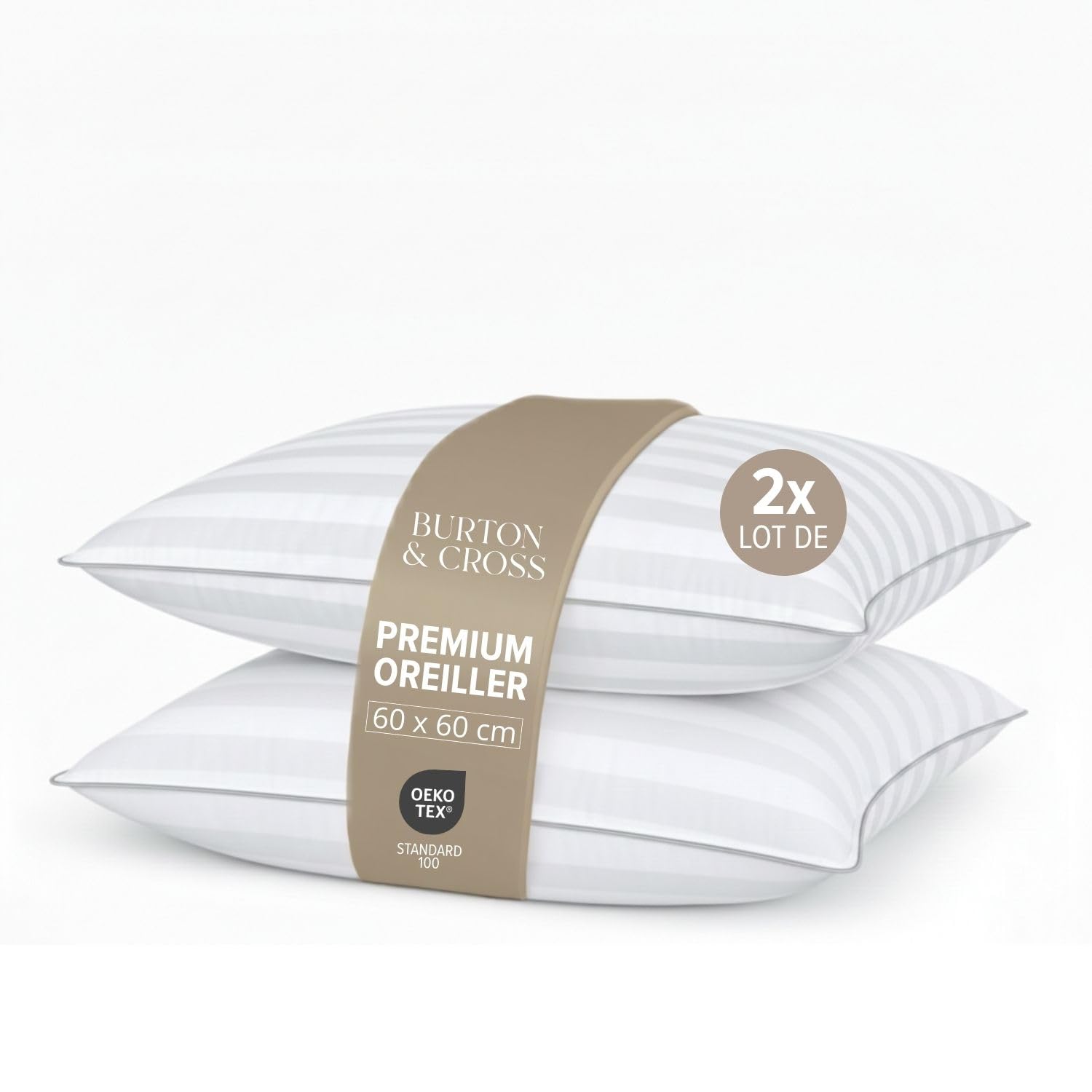 2er Set Kopfkissen 60x60 cm - Hotelqualität Premium Weich