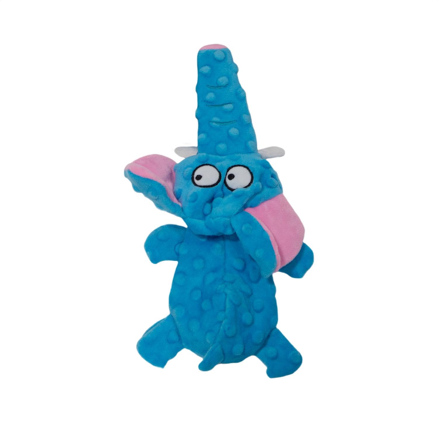 JACK AND VANILLA, 28cm Blue Elephant Dog Toy Soft Durable Fabric Stimulates Active Play & Exploration Machine Washable Bubble Plush