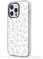 Vista 6 de CASETiFY Impact - Funda para iPhone 13 Pro protección contra caídas de 6.6 pies - Leopardo gris plateado - Escarcha transparente