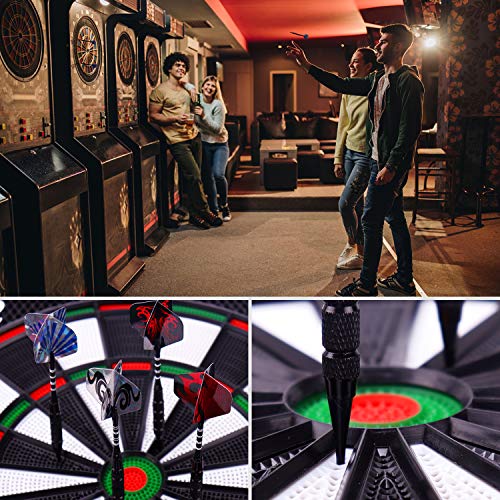 Seydrey Darts Soft Tip Darts Plastic Tip Dart of 12 Pcs 18 Gram 18 Aluminum Shafts 100 Extra Dart Tips 21 Flights Rubber O\'rings Tool Kit for Beginners Professional Players