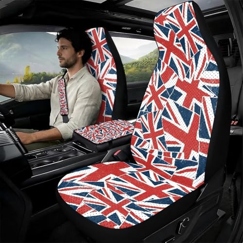 Housses de siège de voiture en tissu extensible premium motif drapeau anglais pour votre auto
