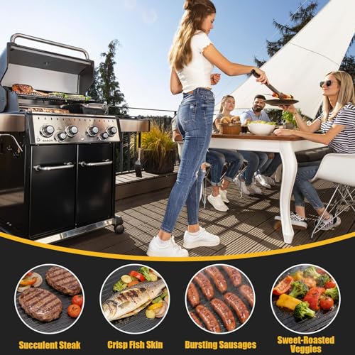 GFTIME 44x32.2cm Gusseisen Grillplatte für BroilKing Baron 420/440/490/520/590, Gussplatte Wendeplatte für BroilKing Crown 420/440/490, Crown Pellet 400/500,Grillpfanne Ersatzteile für BroilKing 11242