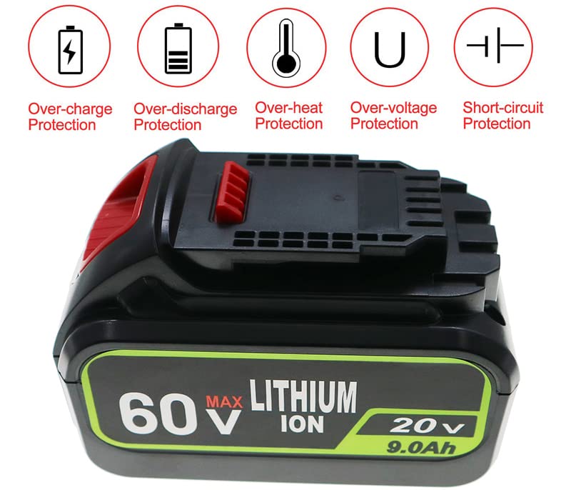 Kompatibel Mit DCB612 DCB606 DCB208 9000 MAh Ersatzakku Für DeWalt Flexvolt 20V/60V – Kompatibel Mit DCB609, DCB612, DCB206 Uvm. Hochkapazitär Akku 9Ah