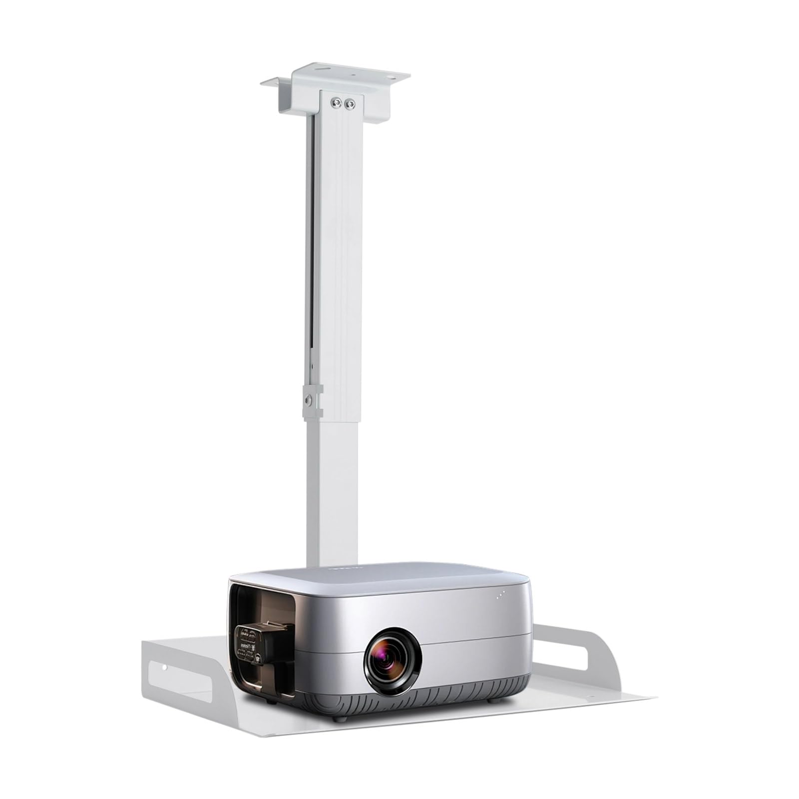 Supporto per proiettore con vassoio, universale, per soffitto, regolabile in altezza, in acciaio al carbonio fino a 6 kg, universale, per proiettori, router ecc