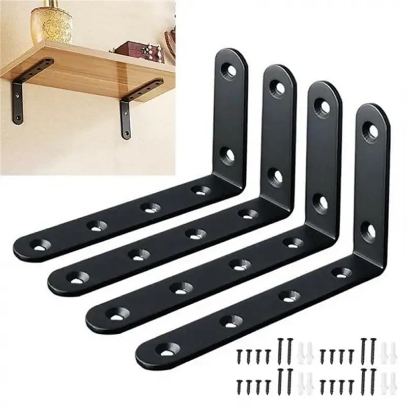 EZ LIVING Heavy-Duty Floating Shelf Brackets – Adjustable Wall-Mount Supports for Floating Shelves, Ideal for Home and Office Use – Sleek Modern Design(4pcs)