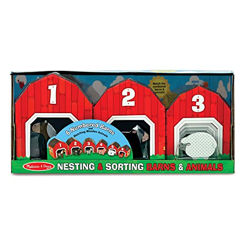 Image of Melissa & Doug Barns & Animals: Nesting & Sorting Play Set Bundle with 1 Theme Compatible M&D Scratch Fun Mini-Pad (02434)
