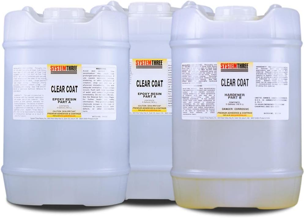 System Three Clear Coat Epoxy Resin Kit, 15 Gallon, Clear