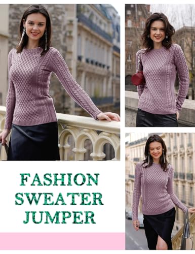 Image of v28 Women Crew Neck Knit Stretchable Elasticity Long Sleeve Sweater Jumper Pullover