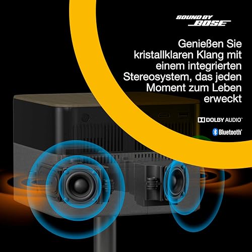 Epson Lifestudio Flex EF-72 Eiche, tragbarer Smart-Projektor, Sound by Bose, Google TV, 4k Pro-UHD, Verstellbarer Stand, Verwendung im Innen- und Au&szlig;enbereich, 5 Jahre Ger&auml;teschutz*