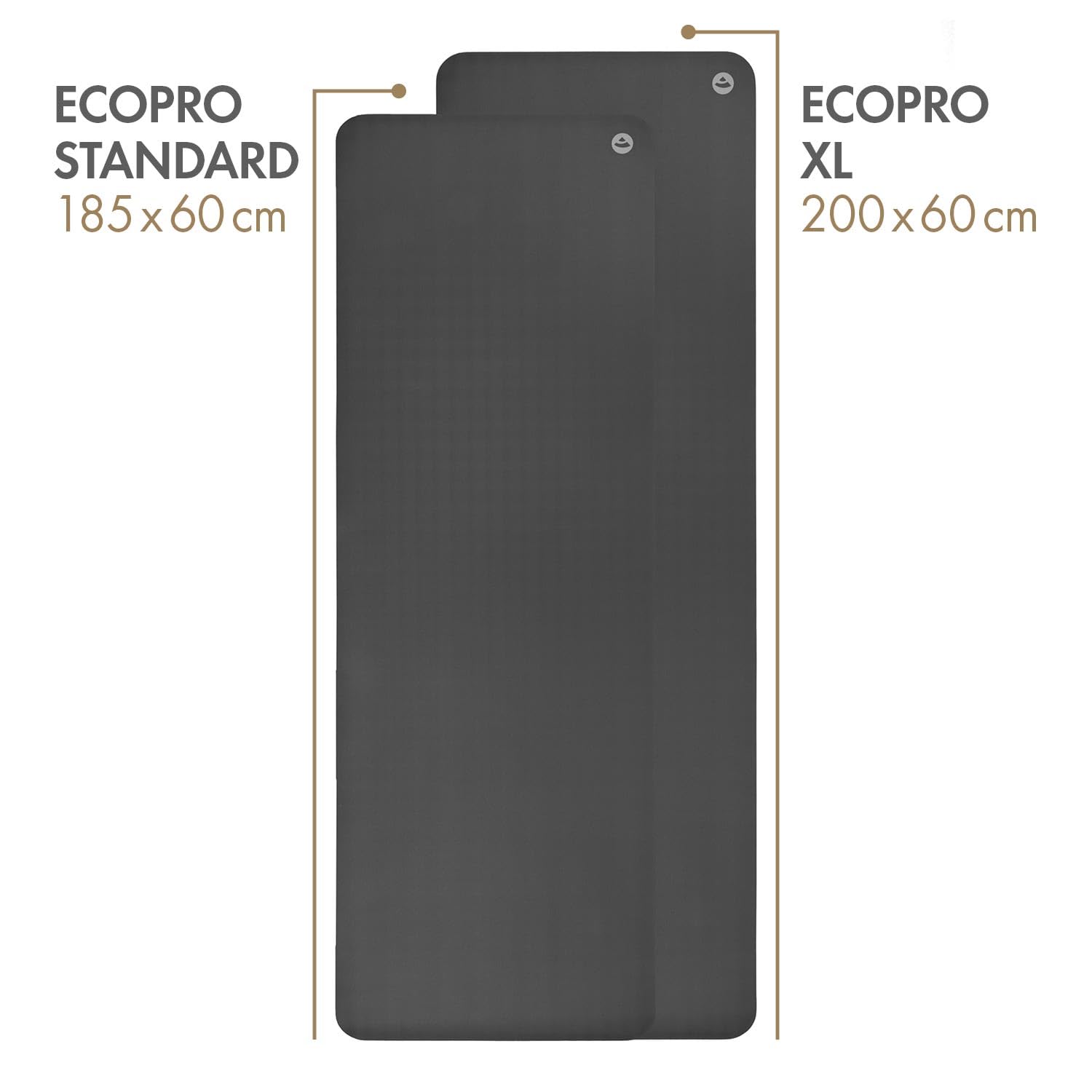 Bodhi Yogamatte ECO PRO XL | Extrem Rutschfester Naturkautschuk | Extra Lang | Ökologisch | Profi-Matte für Yoga & Pilates | Ideal für dynamisches Yoga | 200 x 60 x 0,4 cm