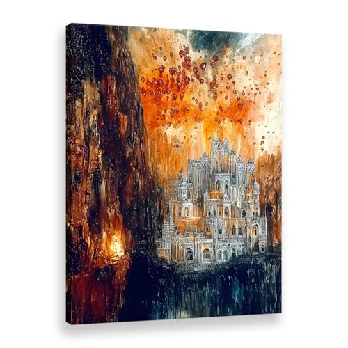 Poster sur toile Dark Castle 60x90cm pour décoration maison murale