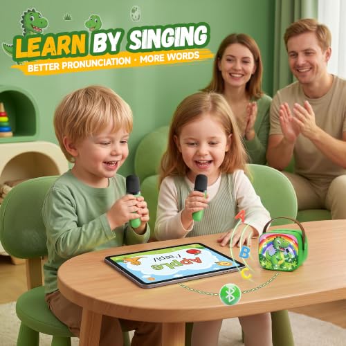 Image of YLL Karaoke Machine for Kids, Portable Mini Speaker with 2 Wireless Microphones, Kids Toy Gifts for Boys Ages 3, 4, 5, 6, 7, 8, 9, 10+ Years Old, 4-12th Birthday Singing Home Family Party