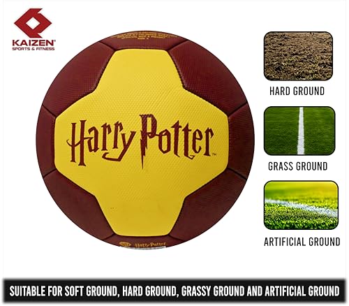 Image of KAIZEN Size 3 Kids Football - Soft Rubber Soccer Ball for Boys & Girls | Durable Outdoor /Indoor Training Ball (Brown & Yellow)