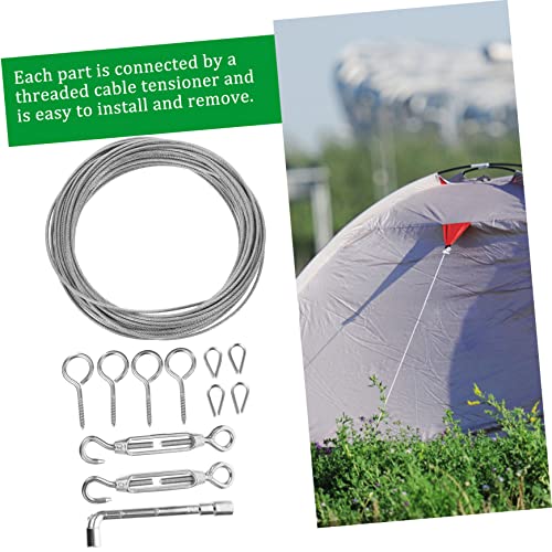 Kit de cuerda de acero ULTECHNOVO 1 set con tensor para cable aislado para uso exterior miniatura 3