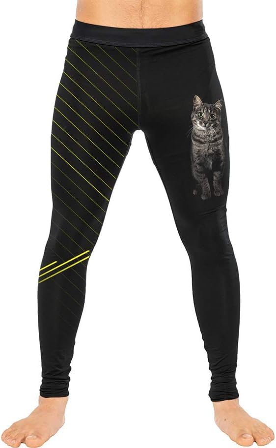 DEHAHA Men's Athletic Tights Sports Quick Dry Performance Leggings Yoga Gym,Large