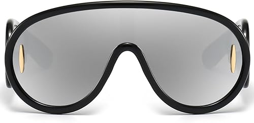 Miniatura 4 de AWGSEE Gafas de sol de moda con máscara ondulada para mujeres y hombres, gafas de sol de gran tamaño, estilo de diseñador de moda