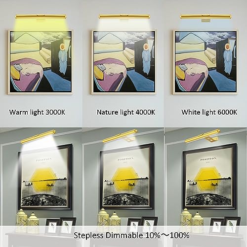 Image of MIOBLUE Wireless Picture Lights with Remote, Full Metal Rechargeable Painting Light Display LED Battery Lamp with 3 Lighting Modes, Dimmable Dartboard Light with Timer for Frame Portrait Art,13inch