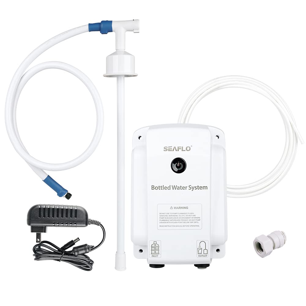 SeafloBottled Water System - Convenient On/Off Switch, 20ft Discharge Tube, Wall Plug