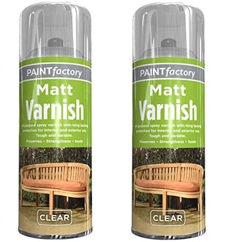 YSAMAX All Purpose Matt Varnish Professional Spray for Furniture, Metal, Wood, Plastic, Glass and More 250ml (Pack of 2)