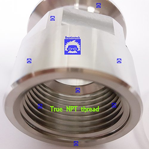 Image of bmotiontech FNPT to KF25 Flange Fitting (ISO-KF KF25 QF25 NW25) US NPT Thread Standard (1 inch FNPT x KF25)
