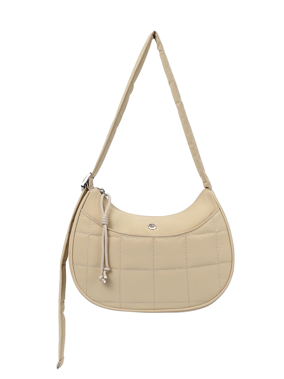 WESTBRONCO Puffer Crescent Shoulder Bags for Women Puffy Quilted Handbags, Nylon Shoulder Purse with Adjustable Strap