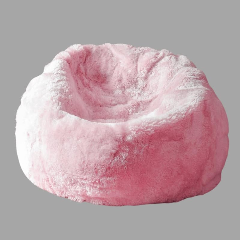 Image of Biggie Bean 6XL Bean Bag with Beans Filled - Imported Premium Fur Bean Bag Sofa : Furry Delight - Unmatched Softness Luxurious Comfort (Matching Color : Soft Fur, Pink)