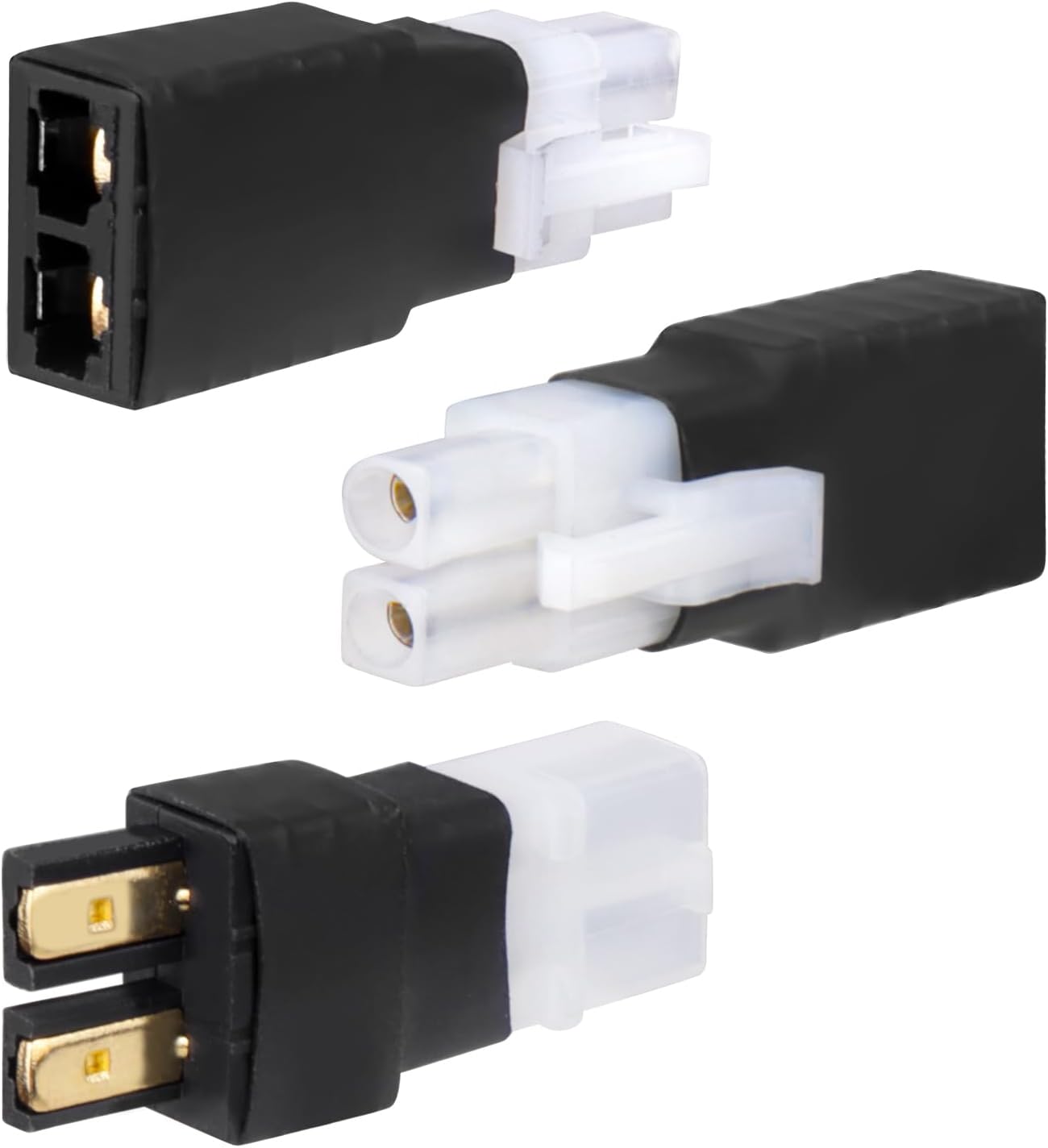 RC Battery/Charger Plug Adapter Unwired for Traxxas TRX to Big Tamiya Plugs fit Slash/Rustler/Stampede/Bandit/E Revo NiCd NiMH Lipo RC Cars Truck Truggy Buggy Tank Airplane Helicopter Boat
