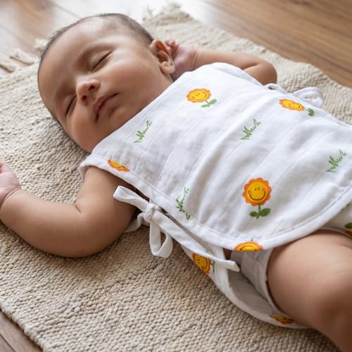 Image of The White Cradle Muslin Jhabla for Newborn Baby, Organic Cotton Vest