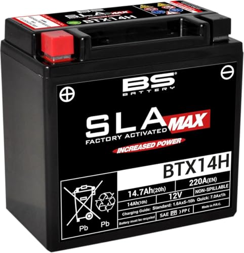 Batterie BTX14H BS BATTERY SLA Max prête à l'emploi avec démarrage puissant