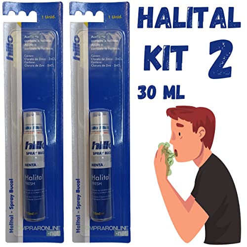 Halital Spray Bucal Hillo Kit Com 2 Sabor Menta Refrescante Fim Do Mau Hálito 30 Ml