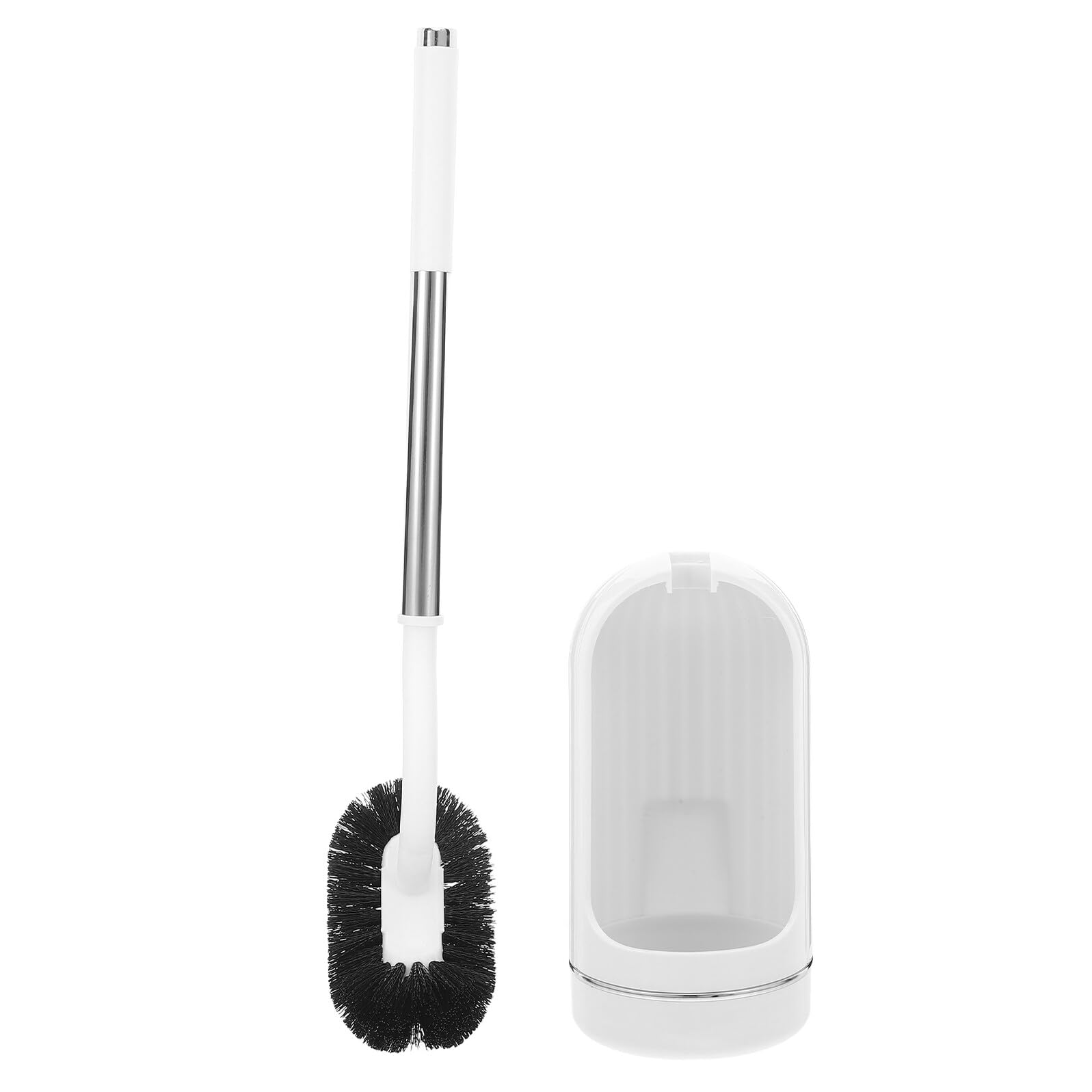 Brosse de toilette incurvée manche long acier inoxydable avec support DOITOOL