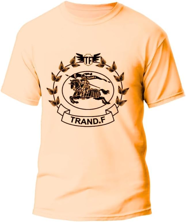 ISTANBUL MODELRound Neck Short Sleeve t-shirt for men, Regular fit, 95% Cotton and 5% Spandex for best comfort with "TRAND.F" print