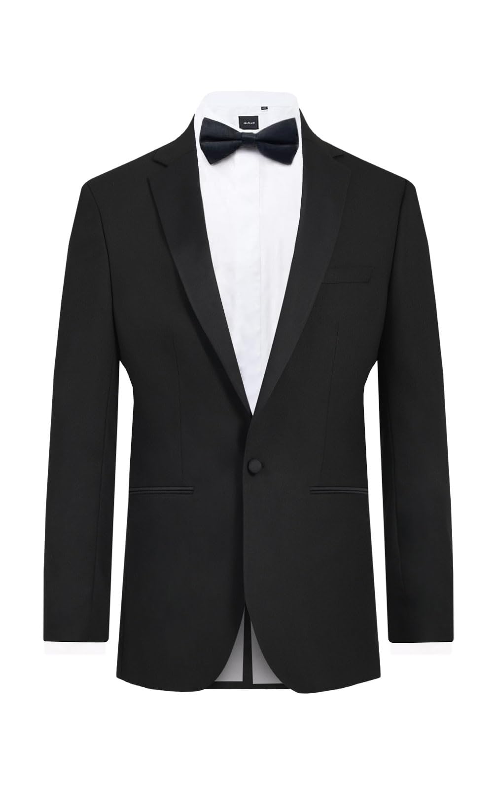 Dobell Mens Black Tuxedo Dinner Jacket Slim Fit Satin Notch Lapel-46R