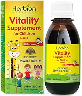 Herbion Naturals Vitality Supplement for Children, Promotes Growth and Appetite, Relieves Fatigue, Improves Mental and Physical Performance, Boosts Energy, 5 FL Oz - For Kids of 1 Year and Above