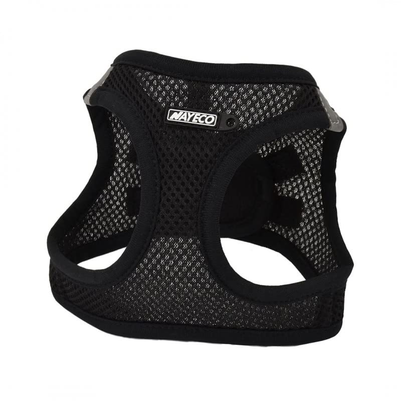 PIUMER arnés Transpirable para Perro NAYECO Negro Talla XXXS 26-30 cm