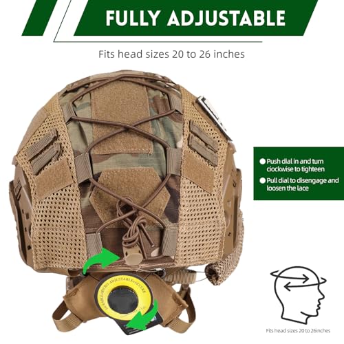 Tactical Helmet with Headset,4in1 Upgraded Adjustable with Helmet Cover for Airsoft Cosplay Military Tactical Gear - Image 3