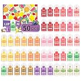 Mini Lip Balm 50 Pack, Natural Lip Balms with Vitamin E and Coconut Oil. Moisturizes for Dry Lips, Perfect for Party Favors, Gift Bags and Small Gifts-13 Flavors