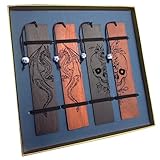 4 Pcs Wooden Bookmark Set, Book Marks for Book Lovers, Unique Bookmarks Gifts for Men Boy (Dragon and Skull)