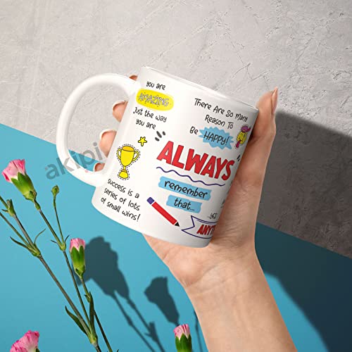 Image of Always Remember Motivational - Start Your Day With Positivity&Productivity,Stay Focused&Motivated With Inspirational Ceramic Coffee Mug 11Oz - Coworkers,Friends,&Family Arm283,325 Ml