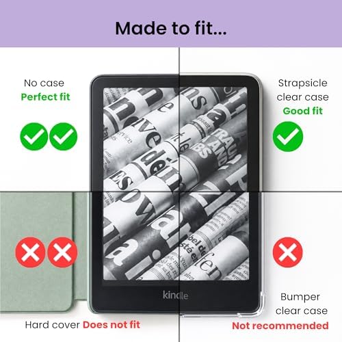 Strapsicle Silicone Hand Straps, Accessory for Kindle Paperwhite 6.8–7" (2021–2024) and Kobo Aura HD, 2‑Pack, Lilac - 1