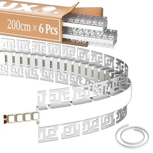 LASLUX 6 profili flessibili per cartongesso, 2 m, profilo di montaggio flessibile in alluminio per strisce LED fino a 18 mm, profilo da incasso per soffitti e pareti, curve creative, cerchi e forme a