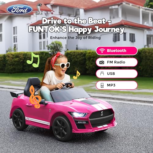 Funtok 742404612761 Licensed Ford Mustang Shelby Gt500 Kids 12V Ride On Car W/Parent Remote Control thumb #6