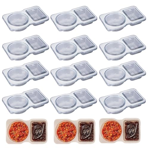 Genérico 30 Envases Reutilizables Para Snacks,Recipientes Reutilizables Para Aperitivos, Juegos De Recipientes Reutilizables Para Aperitivos, Recipientes Para Salsas, Condimentos Y Salsas Espesados