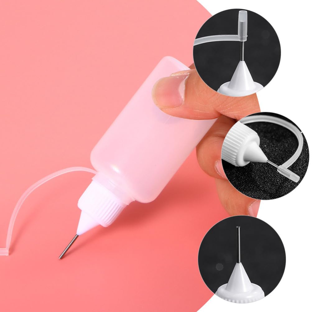 Healeved 15pcs Empty Glue Bottles Precision Craft Glue Dispenser Reusable Leakproof for Quilling Paper Crafting
