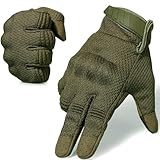 WTACTFUL Touch Screen Summer Breathable Tactical Gloves for Men Airsoft Paintball Hunting Outdoor Full Finger Gloves Green XL